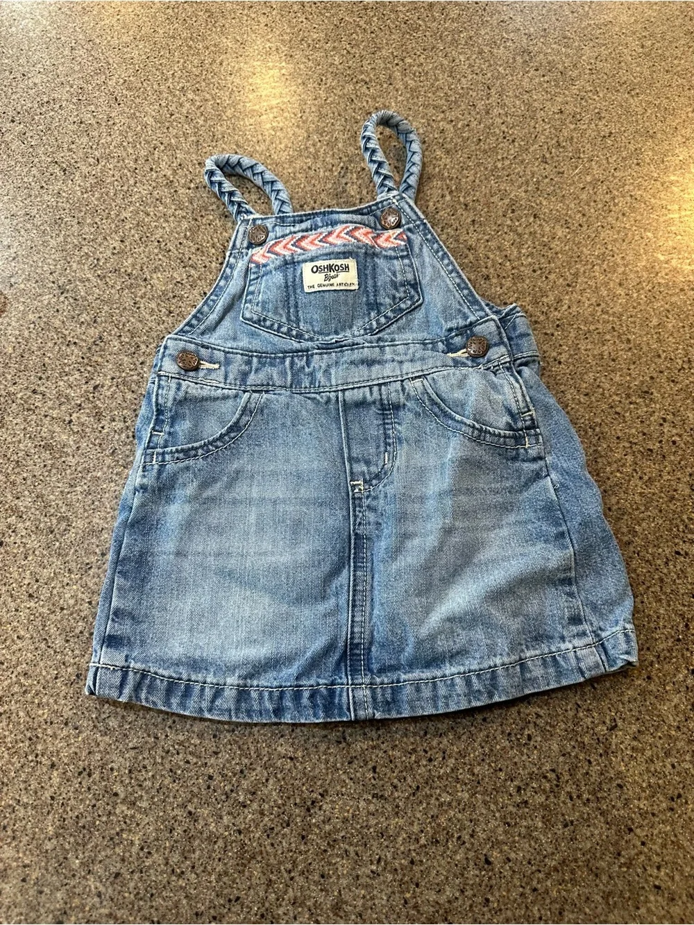 OshKosh B'gosh Braided-Strap Light Blue Denim Overall Dress